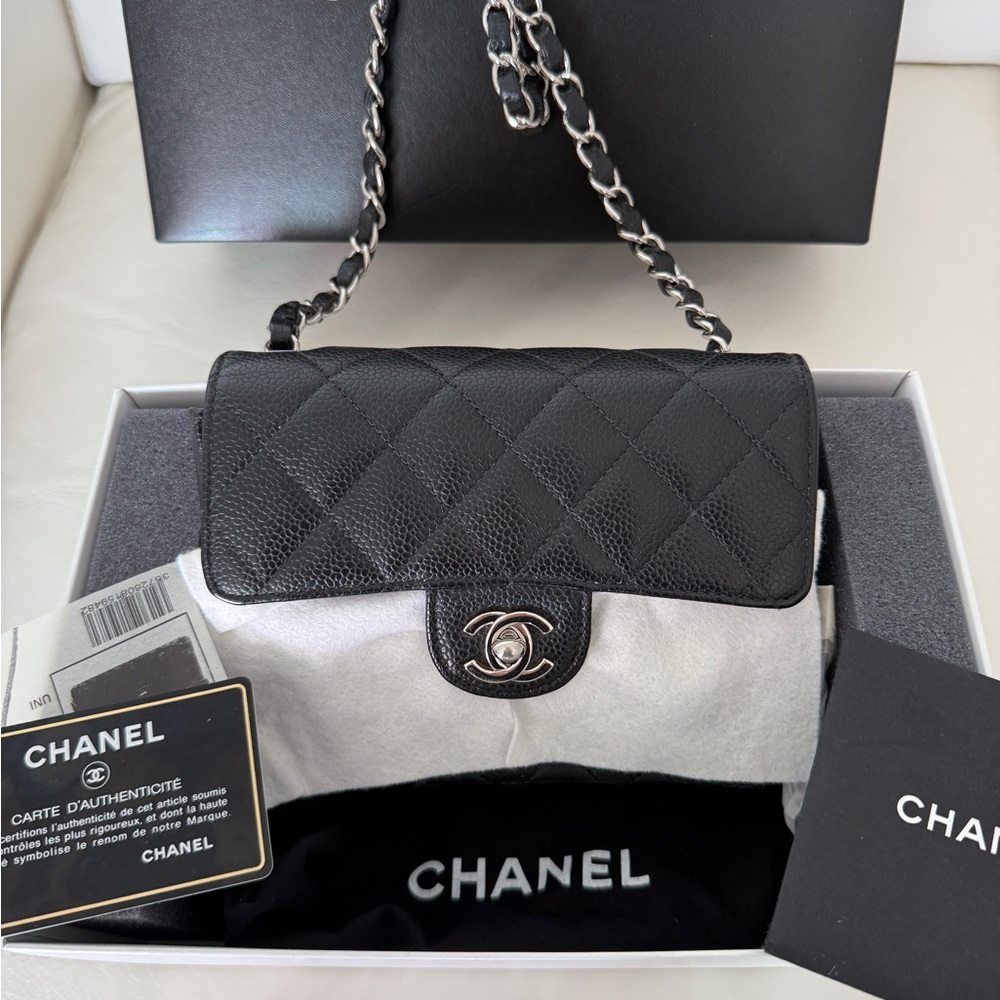 Chanel Vintage Mini black caviar with SHW